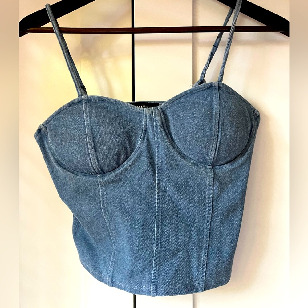 Almost Famous Blue Bustier Bodysuit